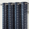 Jinchan 100% Blackout Boho Curtains 96 Inches Long For Bedroom Living Room Silver Geometric Foil Printed Grommet Top Room Darken