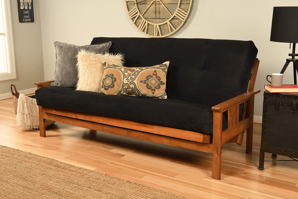 Kodiak Furniture Monterey Futon With Suede Fabric Mattress In Barbados/Black