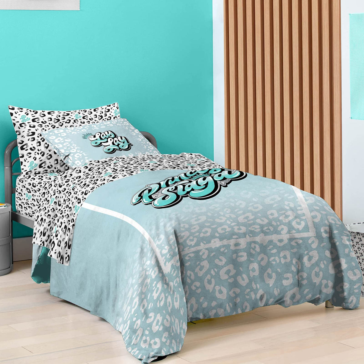 Saturday Park That Girl Lay Lay Princess Full Bed Set - 7 Piece 100% Organic Cotton Bedding - Gots & Oeko-Tex Certified (Nickelo