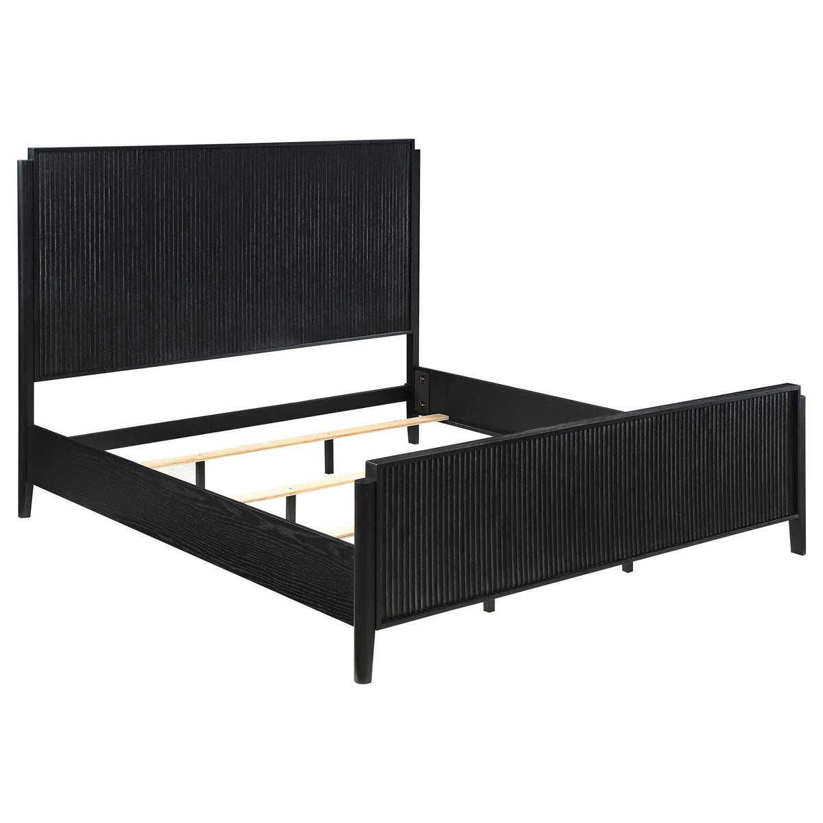 Coaster Home Furnishings Brookmead Transitional 4-Piece Bedroom Set California King Size Panel Bed Frame 60-inch Headboard Black 224711KW-S4