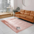 linmopm Faux Fur Rug Sheepskin Shag Fluffy Fuzzy 5x7 ft Pink Rugs for Bedroom Bedside Bed Floor Living Room Plush Rectangle High