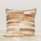 HomeRoots Tan Cowhide, Microsuede, Polyfill 18' X 18' X 5' Natural Pillow