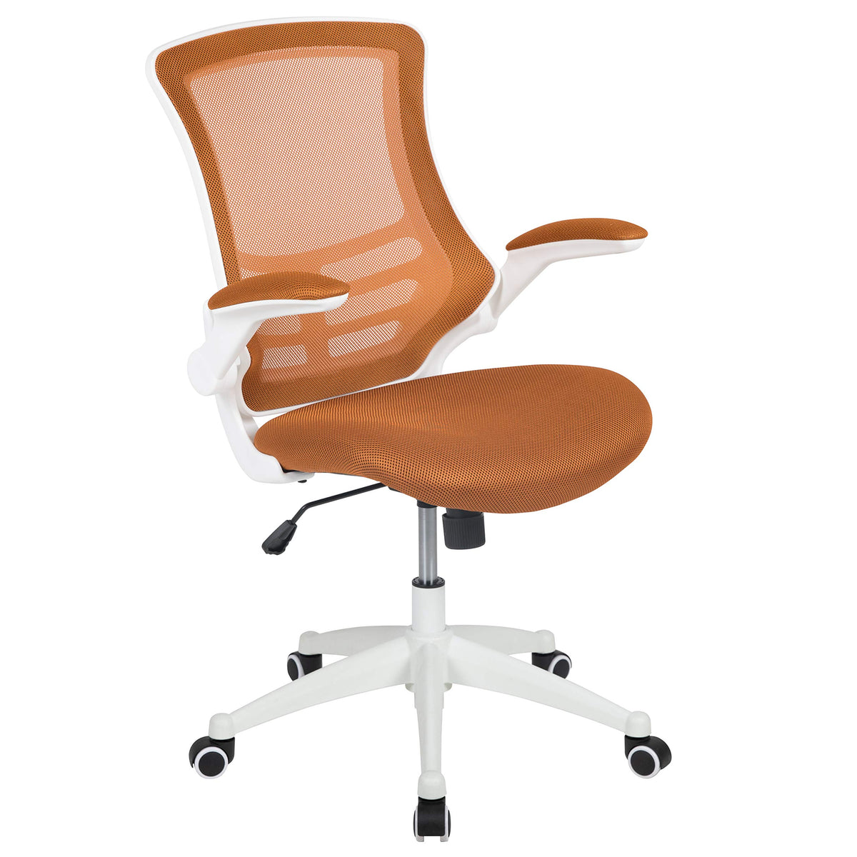 Flash Furniture Kelista Office Chair, Ergonomic, Mid-Back, White Frame, Tan Mesh with Swivel