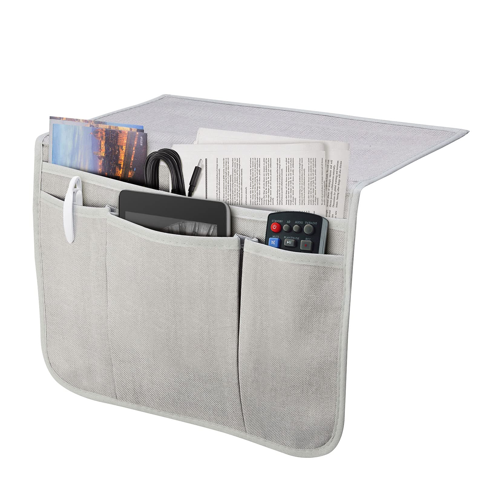 Bedside Caddy Bedside Storage Organizer Magazine Phone Tablet iPad Remote Holder, Organizer Caddy for Home College Dorm Bed, Sof