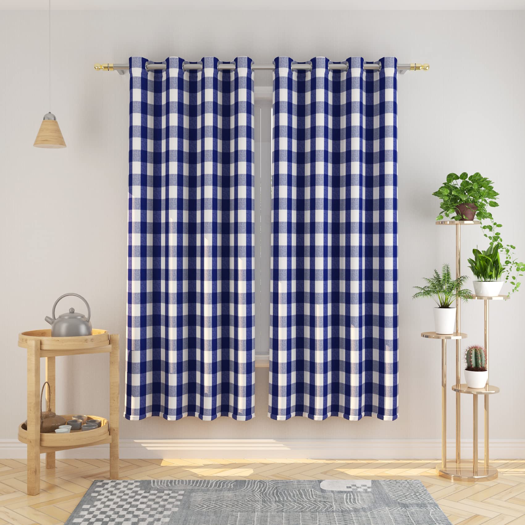 Natus Weaver Buffalo Check Curtains 72 Inches Long Basement Navy Blue And White Gingham Plaid Kitchen Window Curtain Panels Livi