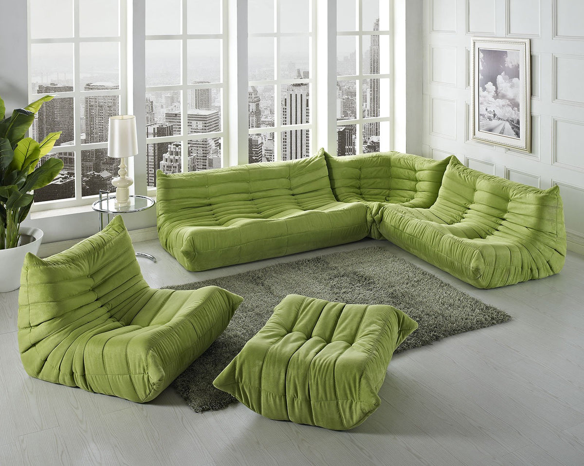 Modway Waverunner Memory Foam Sectional Sofa In Green