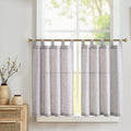 Jinchan Grey Kitchen Curtains 24 Inch Linen Textured Tier Curtains Tab Top Cafe Curtains Farmhouse Short Small Window Curtains L