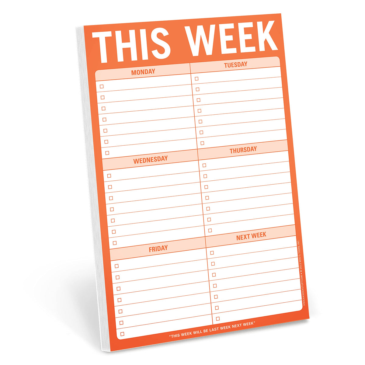 Knock Knock This Week Note Pad 6 X 9-Inches