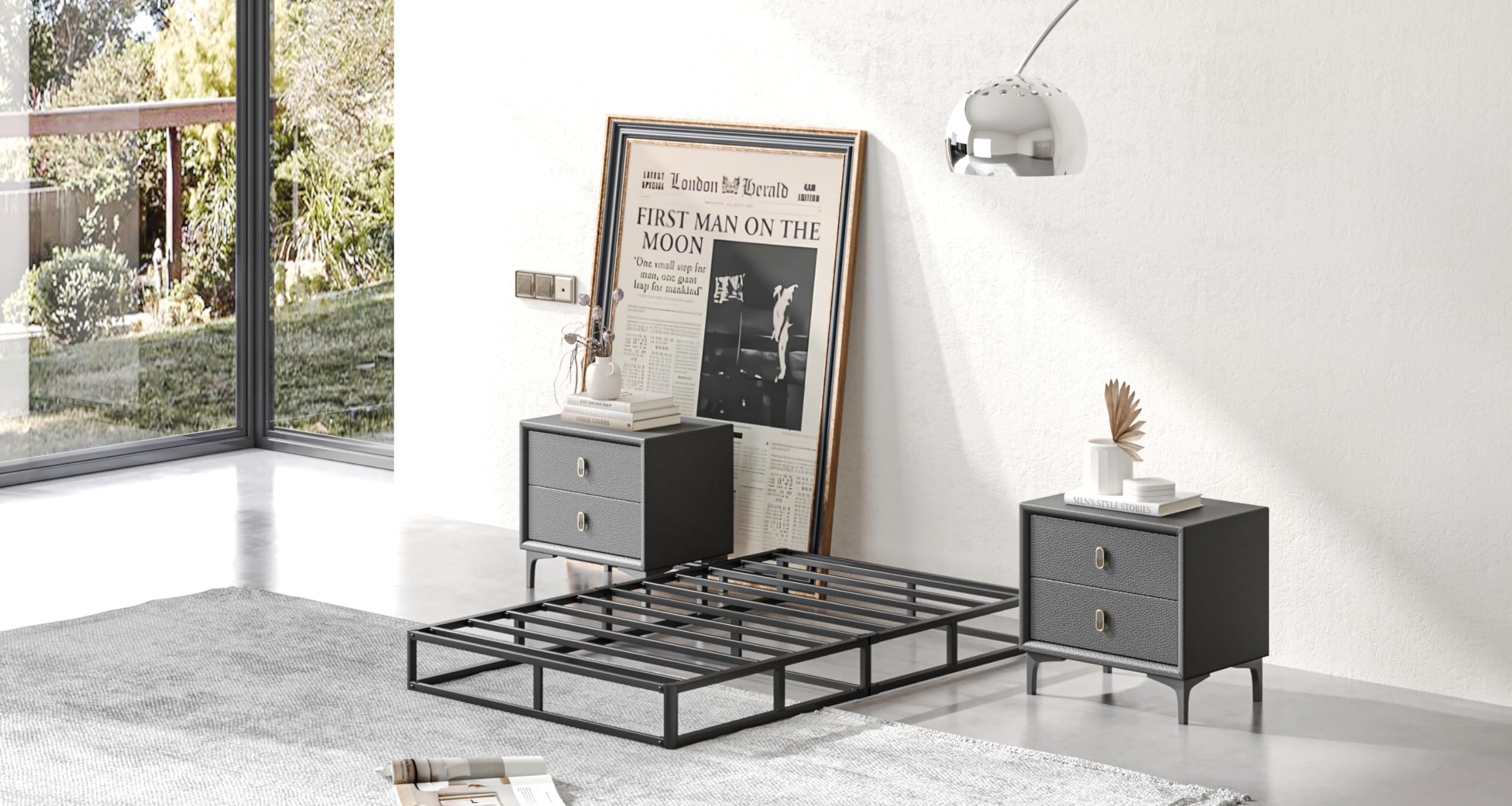 Jwifsef Twin-Box-Spring,Twin Box Spring 5 Inch Only,Easy To Assemble Box Spring Twin, Metal Sturdy Heavy Duty Structure With Fab