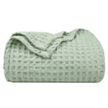 Phf Ultra Soft Waffle Weave Throw Blanket 50'X 60'- Washed Lightweight Breathable Cozy Woven Blanket For Bed - Aesthetic Decor For Couch Bedding Sofa Home Car - Sage Green/Mint Green