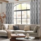 Mrs.Naturall Black 52X45 Inches Long Damask Pattern Curtains For Living Room