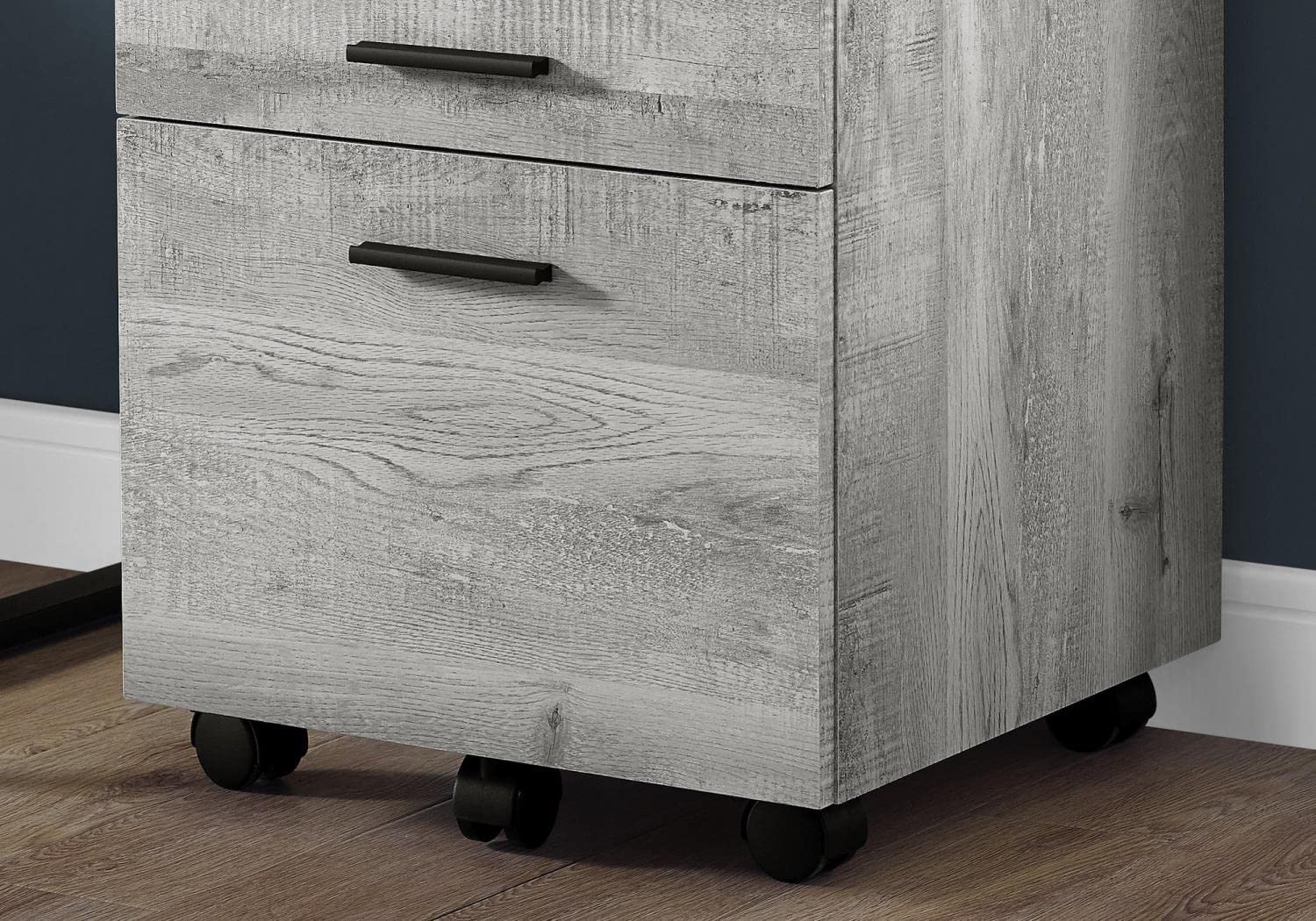 Monarch Specialties I 7401 File Cabinet, Rolling Mobile, Storage Drawers, Printer Stand, Office, Work, Laminate, Grey, Contemporary, Modern
