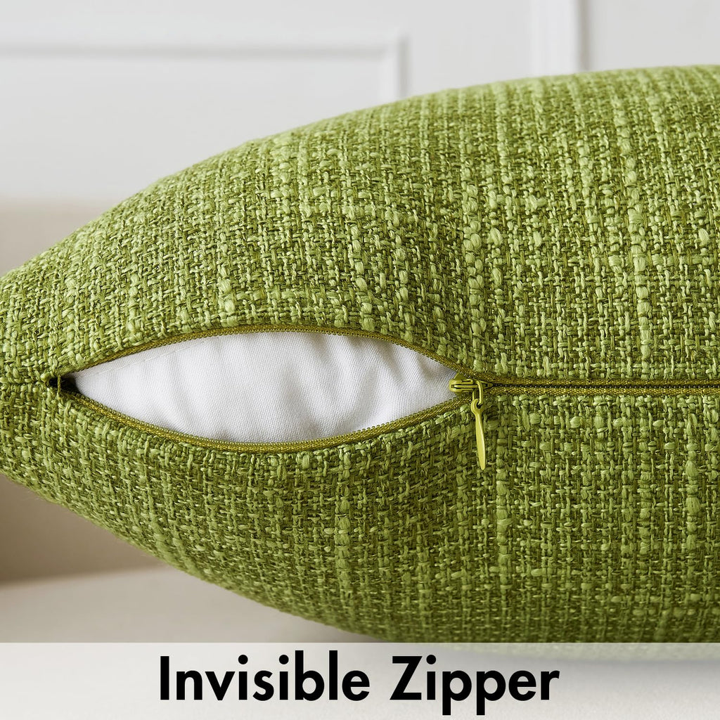 Miulee Burlap Linen Throw Pillow Covers 20X20 Inch Green Decorative Pillow Covers Modern Farmhouse Pillowcases Soft Accent Cushi