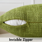 Miulee Burlap Linen Throw Pillow Covers 20X20 Inch Green Decorative Pillow Covers Modern Farmhouse Pillowcases Soft Accent Cushi
