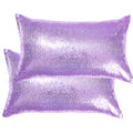 Poise3Ehome 12X20Inches Sequin Throw Pillow Covers Decorative Pillow Covers For Couch, Bed, Living Room, Christmas (Lavender, 2P