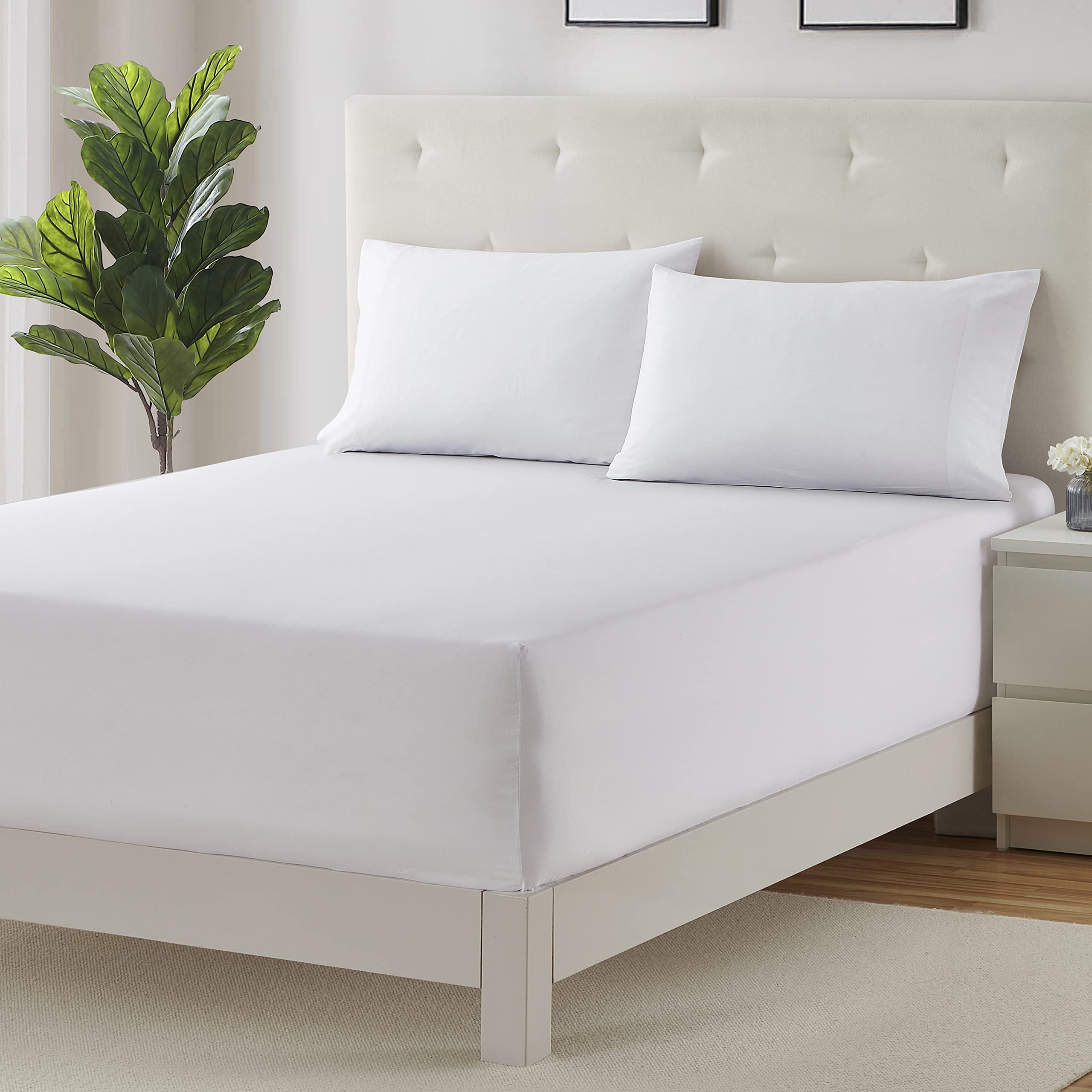 Clara Clark Deep Pocket Twin Fitted Sheet Fits Up To 21 Inch Mattress - Super Soft Twin Fitted Sheet Only, Fade, Stain Resistant