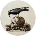 Crow On A Skull Gothic Macabre Art Waterproof Small Round Mouse Pad 7.9 X 7.9 Inch, Non-Slip Rubber Base Decorative Gaming Mouse