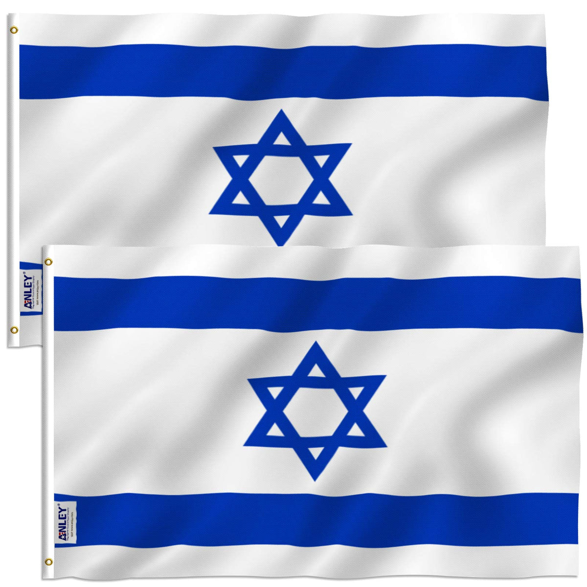 Anley Fly Breeze 3X5 Foot Israel Flag - Vivid Color And Fade Proof - Canvas Header And Double Stitched - Israeli National Flags