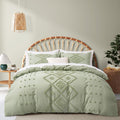 Oli Anderson Tufted Duvet Cover Queen Size, Soft And Lightweight Duvet Covers Set For All Seasons, 3 Pieces Boho Embroidery Shab