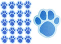 Sahm Blue Paw Sticky Note Pad And Stickers