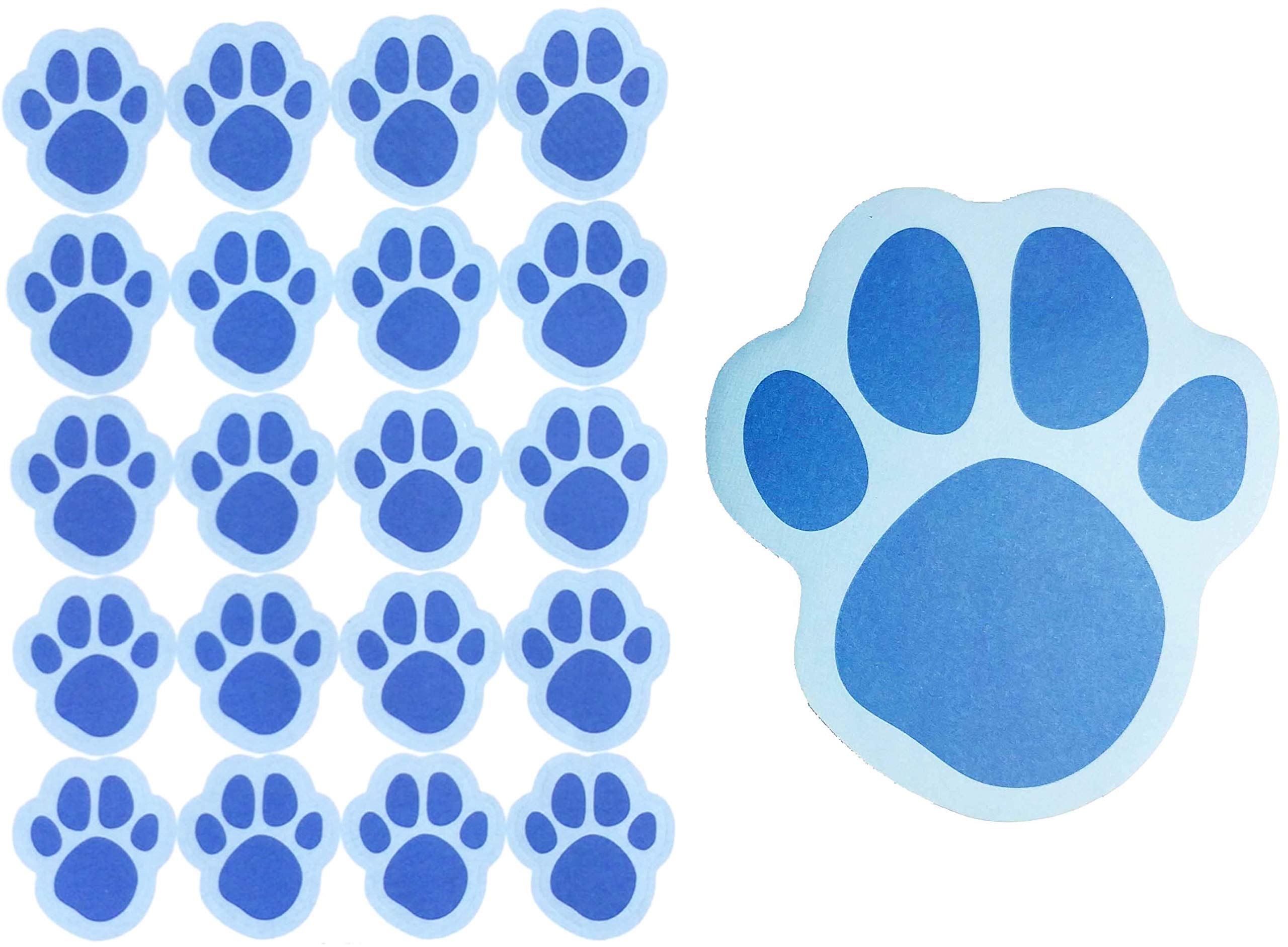 Sahm Blue Paw Sticky Note Pad And Stickers