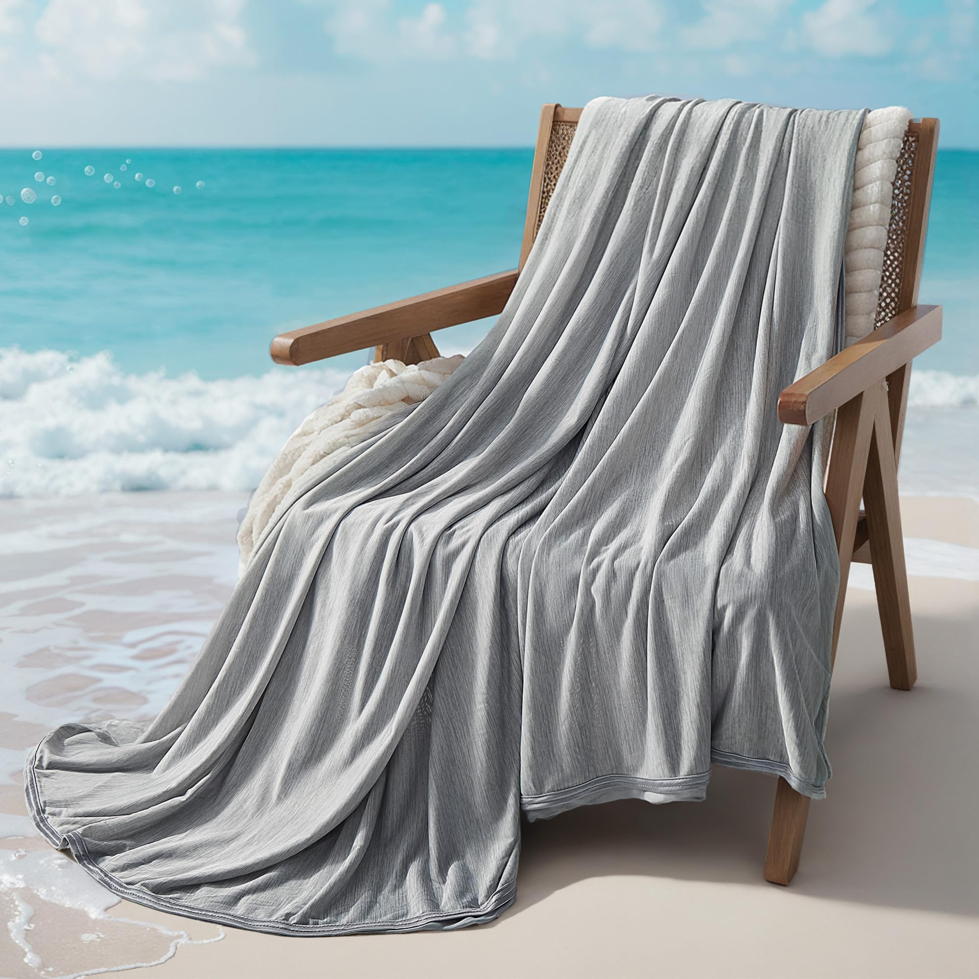 Sleep Zone Nanotex Cooling Blanket For Hot Sleepers, Double-Sided Throw Blanket For Couch And Bed, Summer Blanket Thin Lightweig