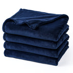 Phf Ultra Soft Fleece Blanket Twin Size, No Shed No Pilling Luxury Plush Cozy 300Gsm Lightweight Blanket For Bed, Couch, Chair, Sofa Suitable For All Season, 66' X 90', Navy Blue