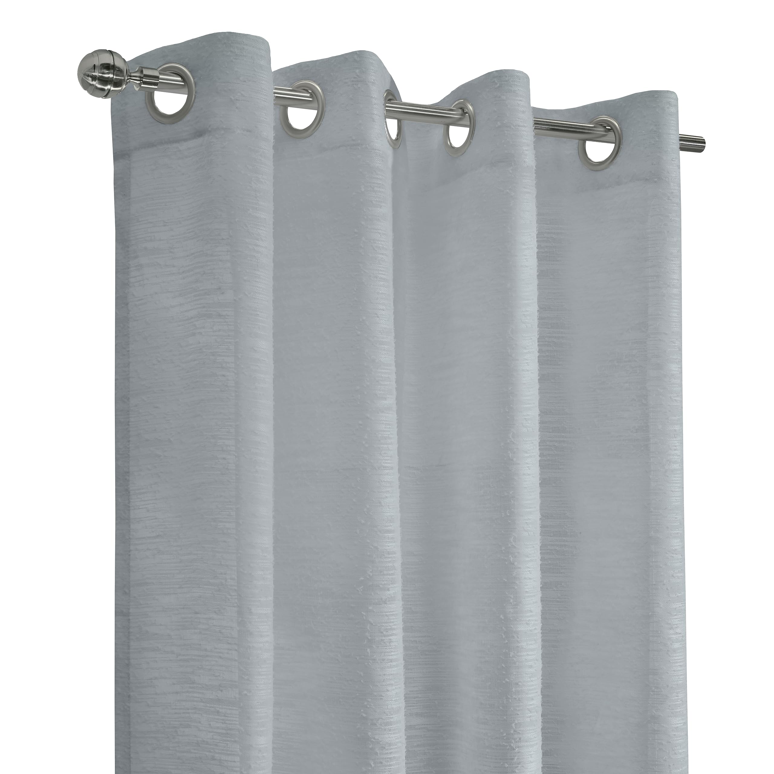 Richmark International Boucle Sheer Grommet Curtain Panel 52 X 95 In Light Grey