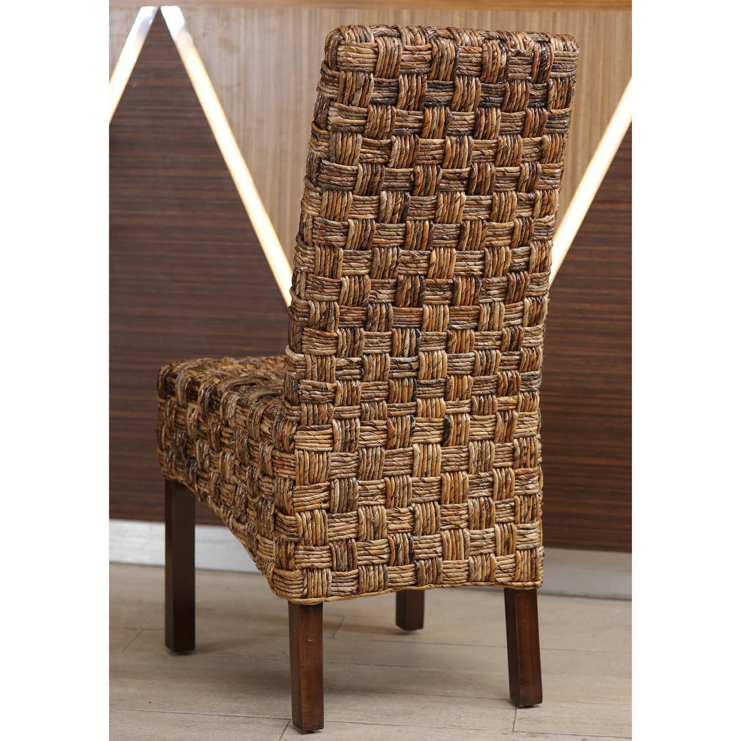 International Caravan Furniture Piece Victor Woven Abaca Dining Chair