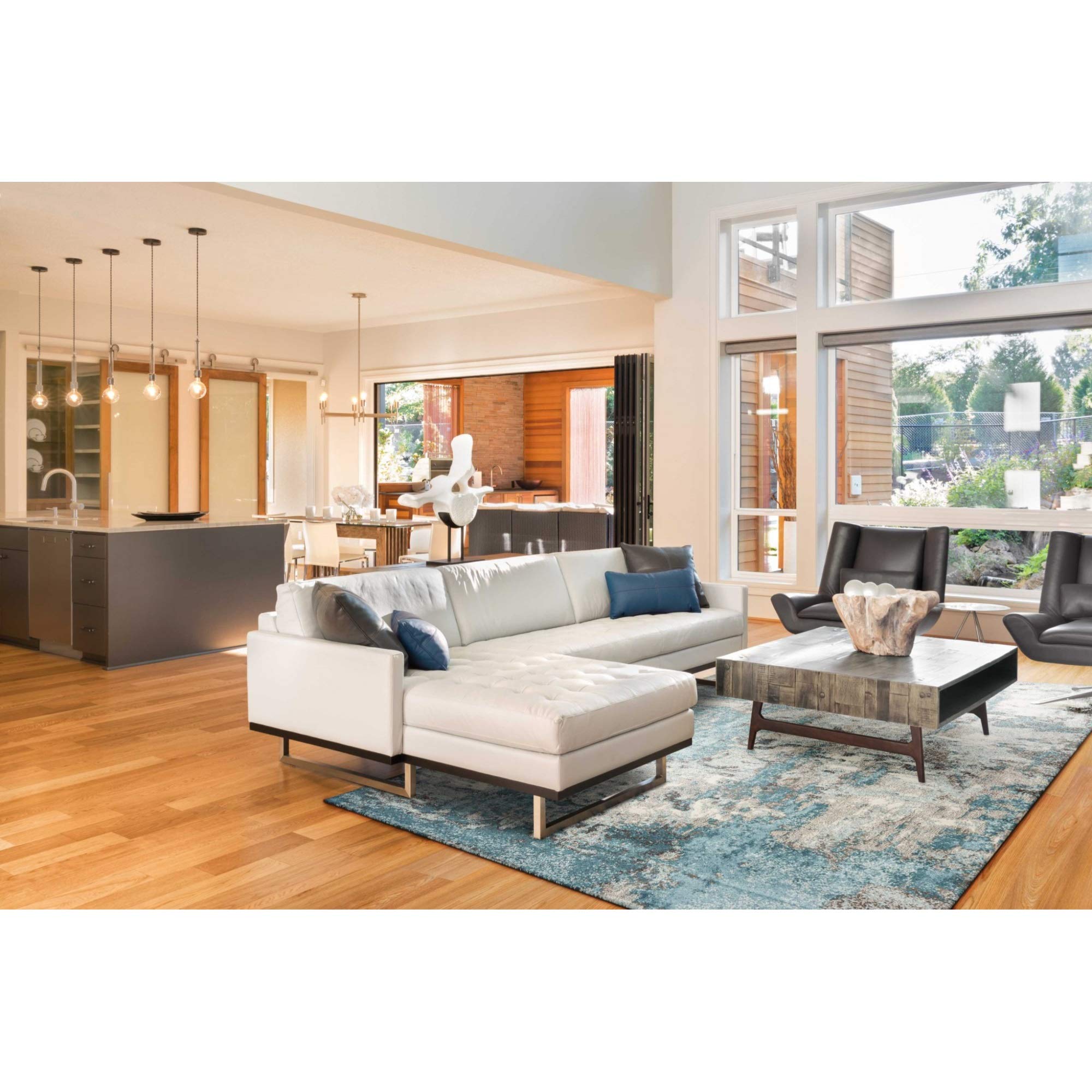 HomeRoots Decor 39' X 59' X 0.'5' Ivory/Teal Polypropelene Rug