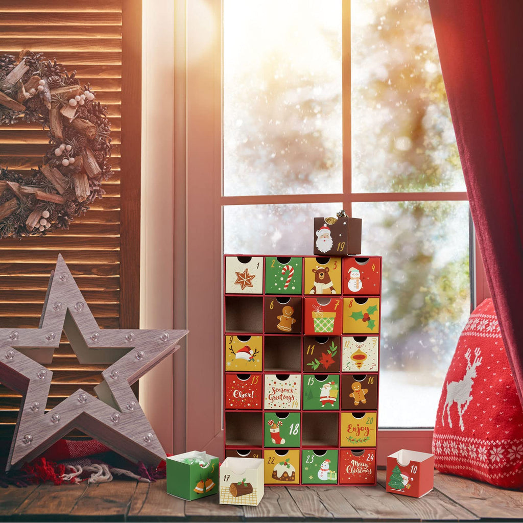 Lemeso Christmas Advent Calendar 2023, Christmas 24 Days Countdown Boxes Drawers For Small Gift, Fill Your Special Advent Calend