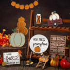 1 Set Fall Tiered Tray Decor Set Autumn Pumpkin Leaves Rustic Farmhouse Decor Thanksgiving Fall Decor Autumn Harvest Decorative