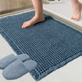 ZALL Blue Waffle Bath Mat,Super Absorbent Non Slip Bathroom Rug, 24x72inch, Machine Washable Ultra Soft Floor Mats