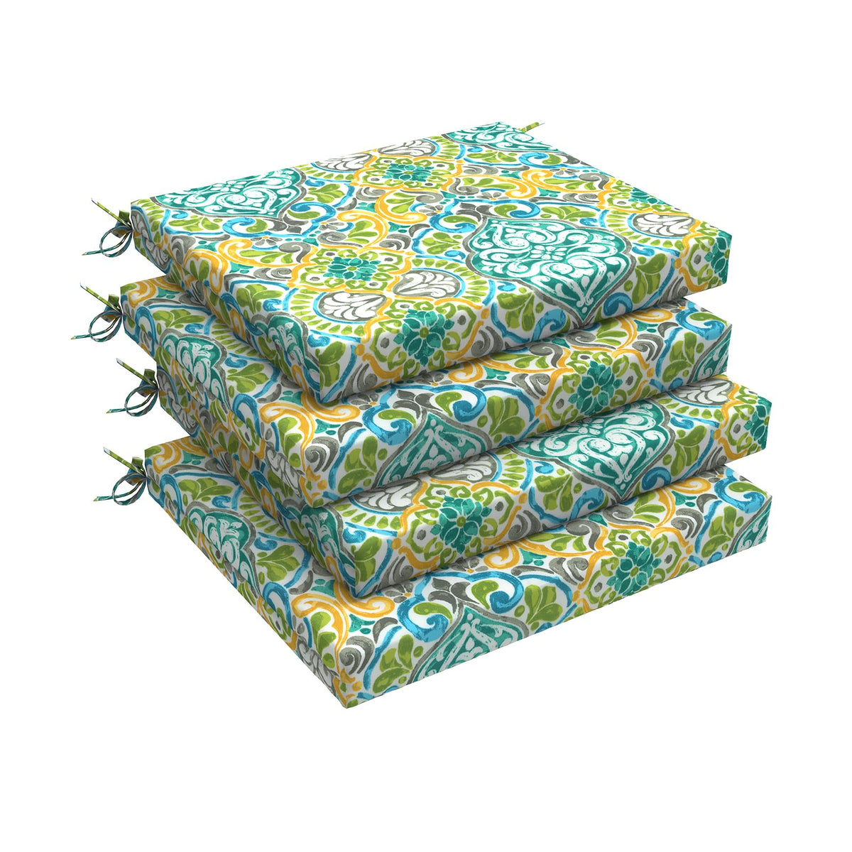 Lvtxiii Outdoor Chair Cushions, Water Repellent Patio Furniture Cushions Outdoor Square Chair Pads With Ties For Dining Chairs A
