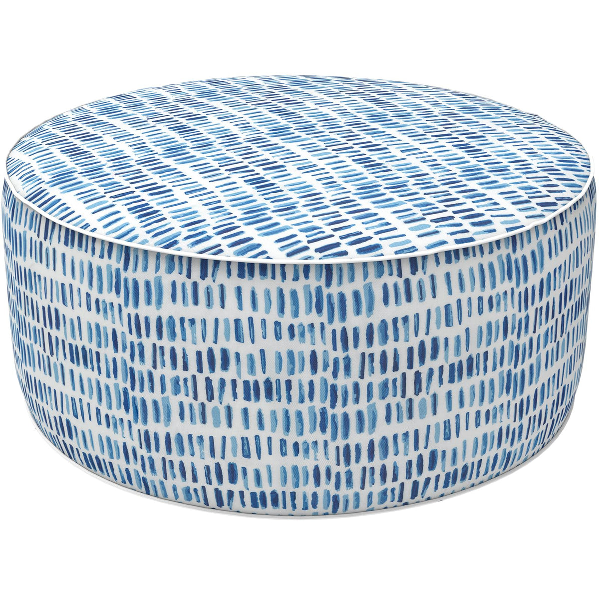 Lvtxiii Outdoor Inflatable Ottoman Stool, Patio Water Repellent Footrest Stool With Handle, Portable Outside Round Ottoman For Patio Garden, Camping Or Home Use, 21'X21'X9', Blue Pebble