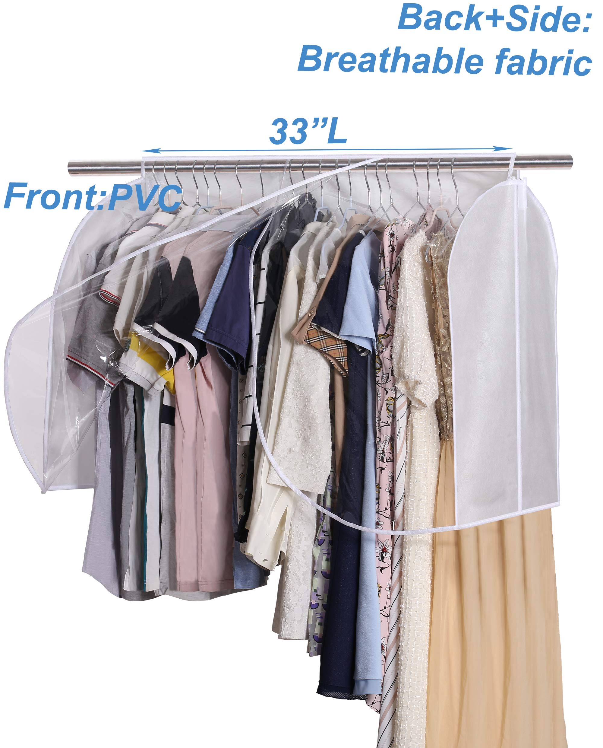 Sleeping Lamb Extra Large Hanging Garment Rack Cover Storage With Clear Pvc Window Dust Shoulder Cover Clothes Dress Suits Coat