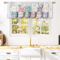 Laifzere Farmhouse Floral Inspirational Bible Curtain Valance For Window Treatments Flower God Says You Are Kitchen Treatment Ma