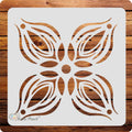 Kachi Pencil Floral Round Mandala Art and Craft Stencils for Painting, Size 6 x 6 inch Reusable Stencil for Painting, Fabric, Gl