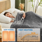 Jkmax Electric Heated Heating Blanket - Heated Bed Blanket Queen Size 84''X90'' With 10 Heating Levels 8 Hours Auto Off Fast Hea