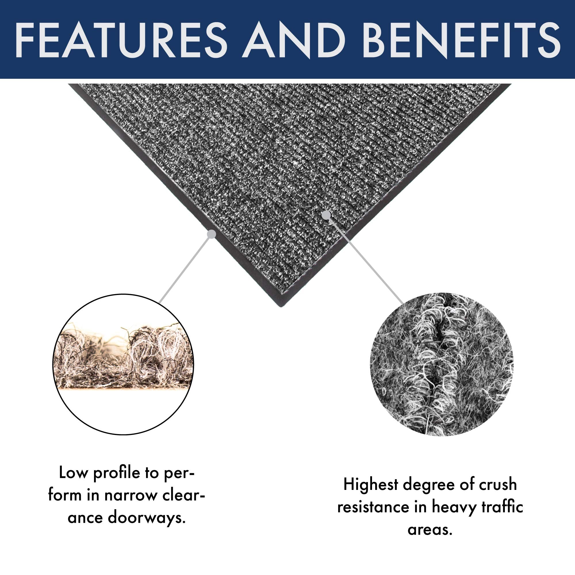 Notrax 117 Heritage Rib Entrance Mat, For Home Or Office, 4' X 8' Gray