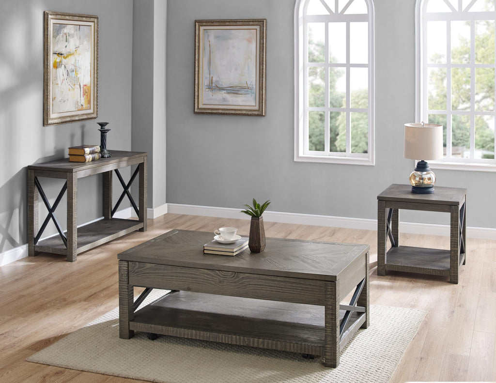 Steve Silver Dexter Vintage Rustic Style for Your Living Room Sofa Table, 48 x 18 x 30, Driftwood with Ruff-hewn Distressing