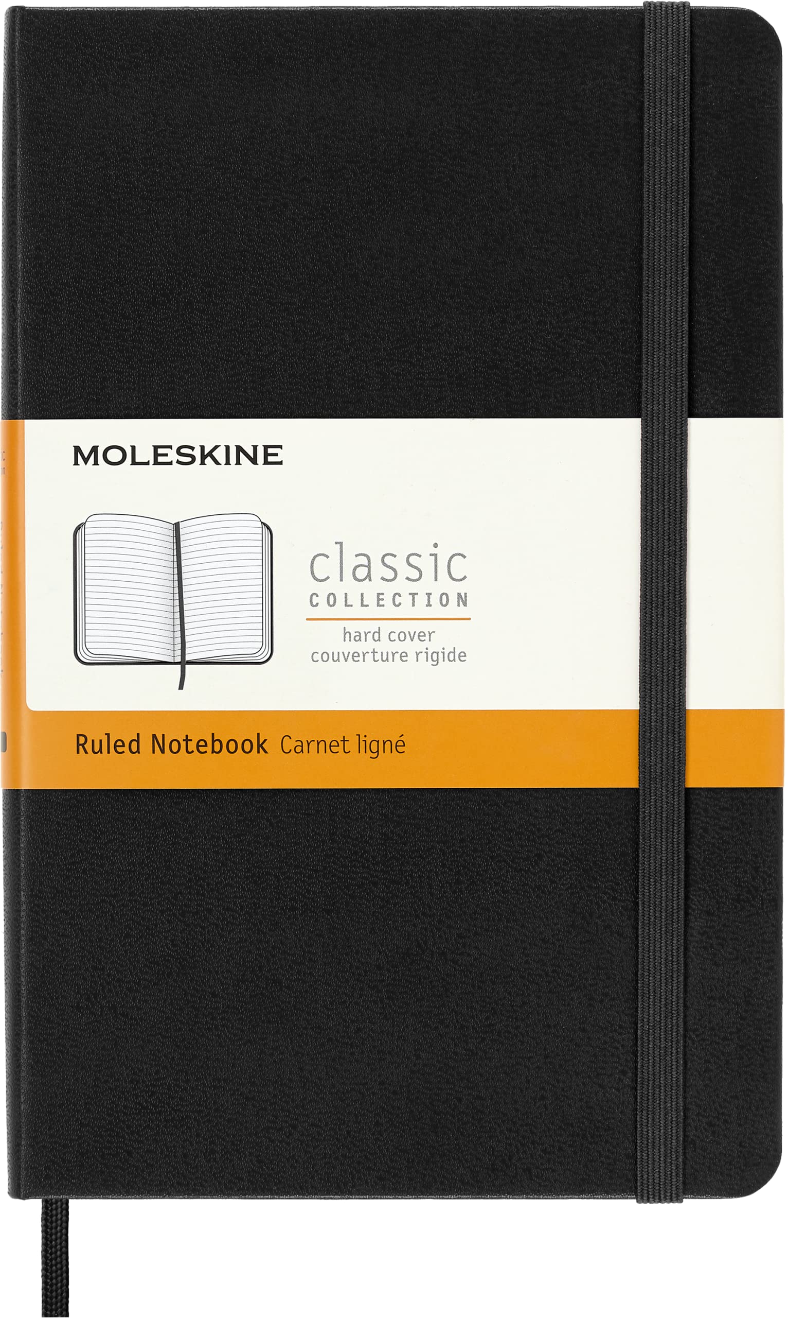Moleskine Notebook, Medium, Ruled, Black, Hard Cover (4.5 X 7)