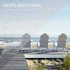 Lue Bona Hdps Adirondack Chairs Set Of 6, Fire Pit Outdoor Chair Weather Resistant With Cup Holder, Modern Plastic Chair Plastic For Patio, Deck, Proch, 350Lbs, White