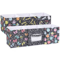 BrightRow 6 Pcs 11 Inch Composition Notebook Cube Storage Bins Collapsible Storage Organizer with Handles Fabric Container Baske