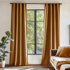 Lazzzy Blackout Velvet Curtains Gold Thermal Insulated Curtains 108 Inch Extra Long Drapes For Bedroom Living Room Darkening Window Treatments Grommet Living Room Curtains Set Of 2 Panels Gold Brown