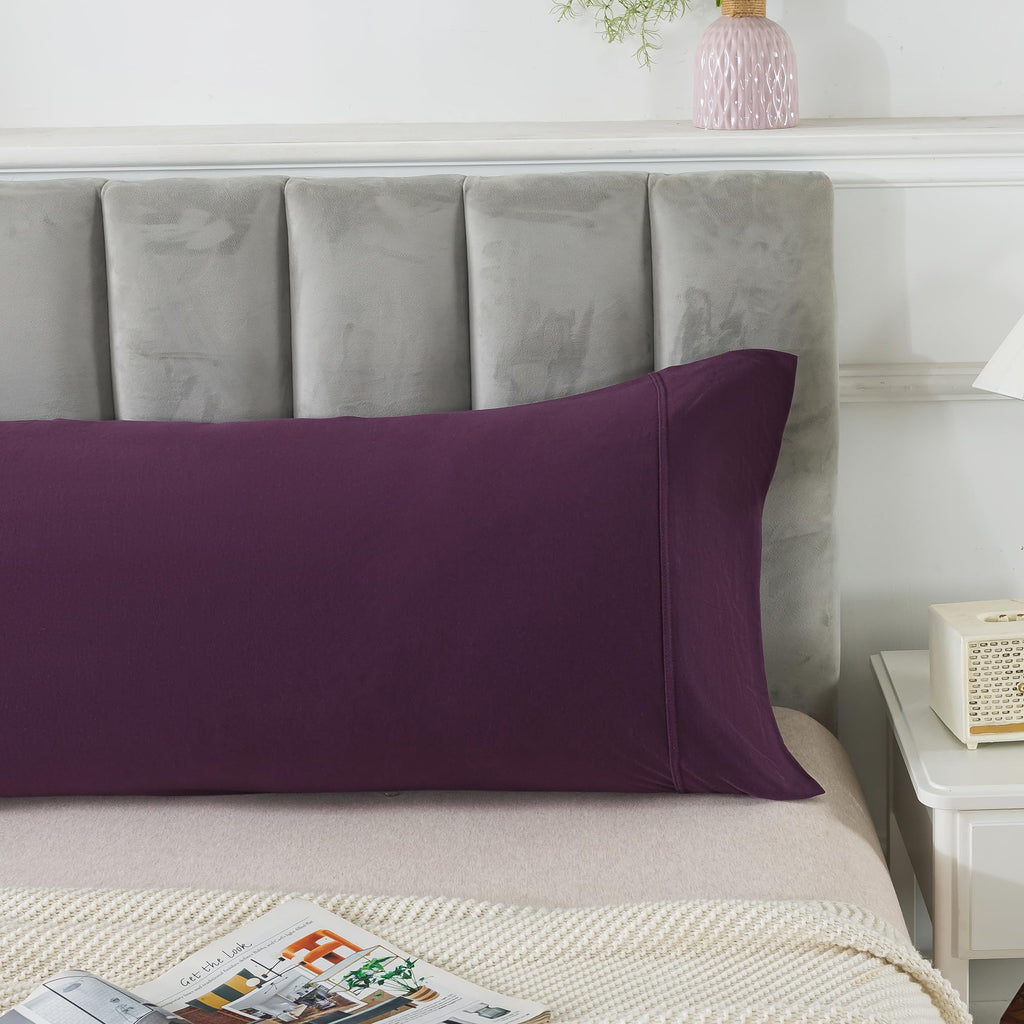 Household 100% Jersey Cotton Pillowcase 20   X54   -Light Weight, Comfortable, Super Soft Pillow Case With Envelope Closure (Dar