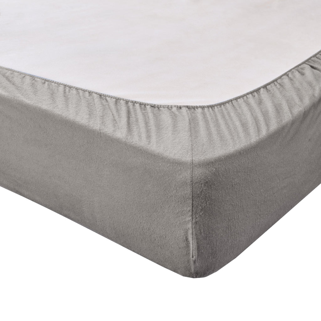 Comfort Spaces Cotton Flannel Breathable Warm Deep Pocket Sheets With Pillow Case Bedding, Cal King, Grey Solid 4 Piece