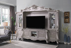 Acme Bently Wooden Entertainment Center with Glass Doors in Champagne Silver