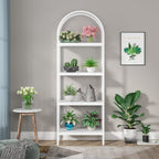 Tribesigns 4-Tier Open Bookshelf, 70.8' Industrial Wood Bookcase Storage Shelves With Metal Frame, Freestanding Display Rack Tall Shelving Unit For Office, Bedroom, Living Room (White, 1Pc)