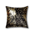 HomeRoots Decor 18-inch x 18-inch x 5-inch Trendy Chocolate & Gold Torino Kobe Cowhide - Pillow